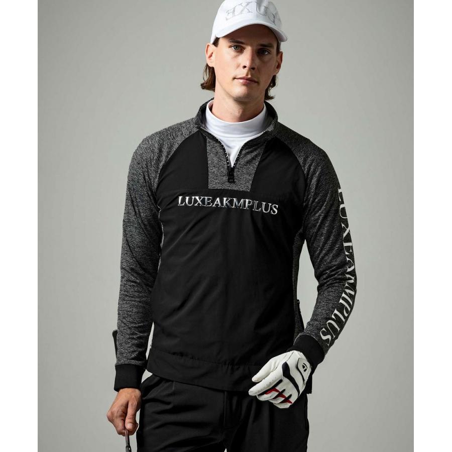 LUXE AKM PLUS ゴルフ ハーフジップ防風モックネックプルオーバー LUXE AKM PLUS ゴルフ ハーフジップ防風モックネックプルオーバー