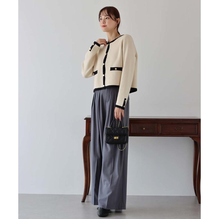 BLUEEAST（ブルーイースト） 金ボタンノーカラーニットジャケット