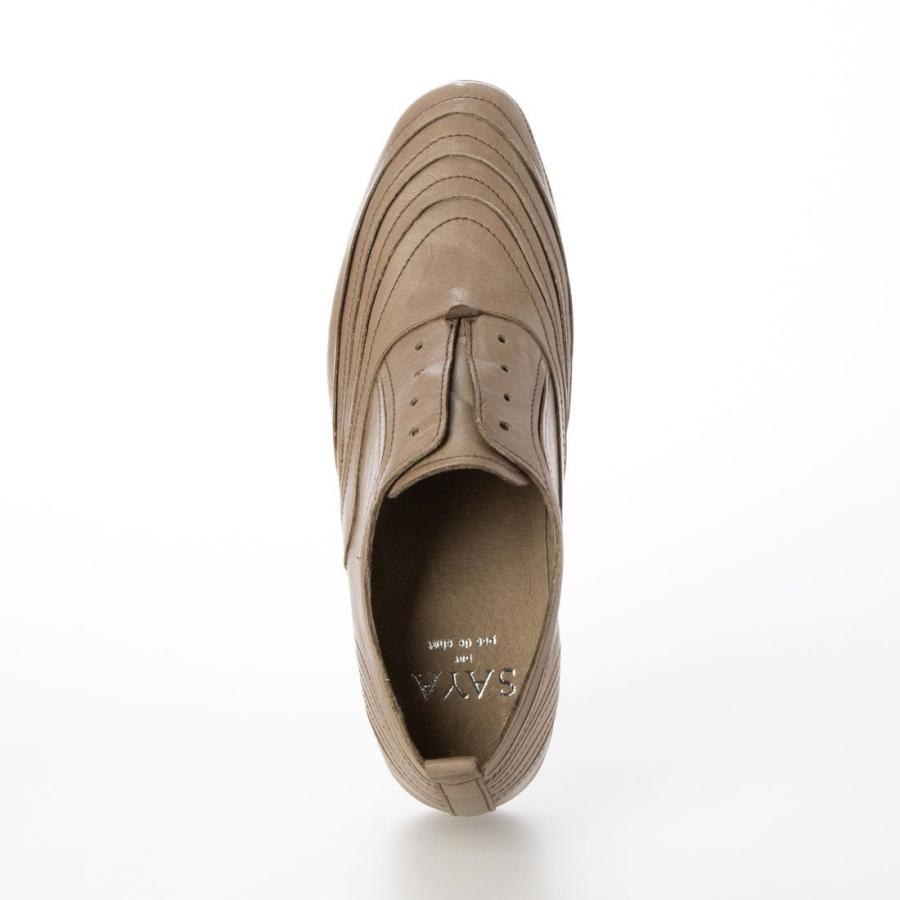 SAYA（サヤ） 23秋冬ボロネーゼ製法本革レースアップ風シューズ