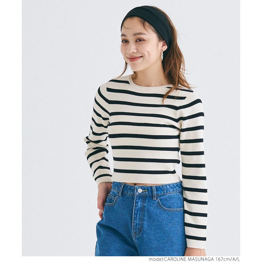 Andmary アイボリー フード付き クロップドニット Andmary アイボリー フード付き クロップドニット