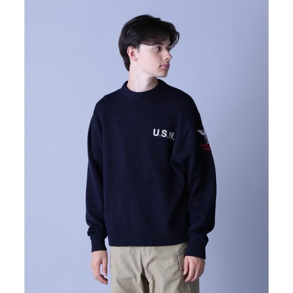 AVIREX（アヴィレックス） NAVAL CREWNECK KNIT ／ ネイバル クルー 