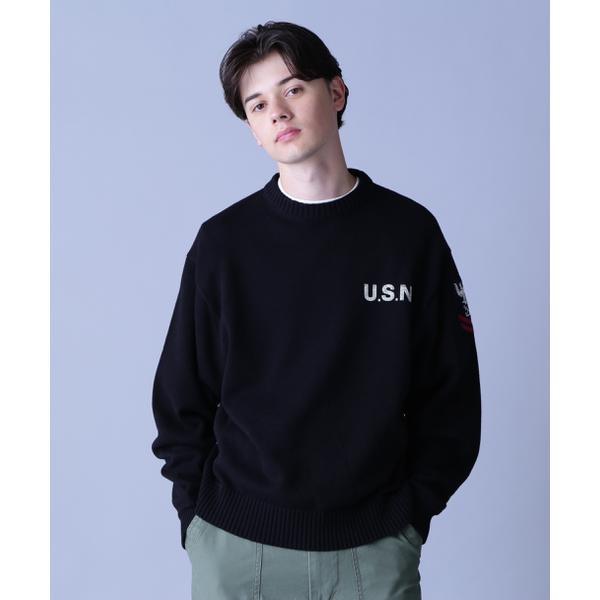 AVIREX（アヴィレックス） NAVAL CREWNECK KNIT ／ ネイバル クルー