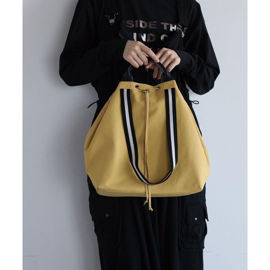 nouer WEBmall限定カラー ラインテープ2WAY巾着トートバッグ