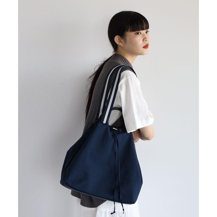 nouer WEBmall限定カラー ラインテープ2WAY巾着トートバッグ