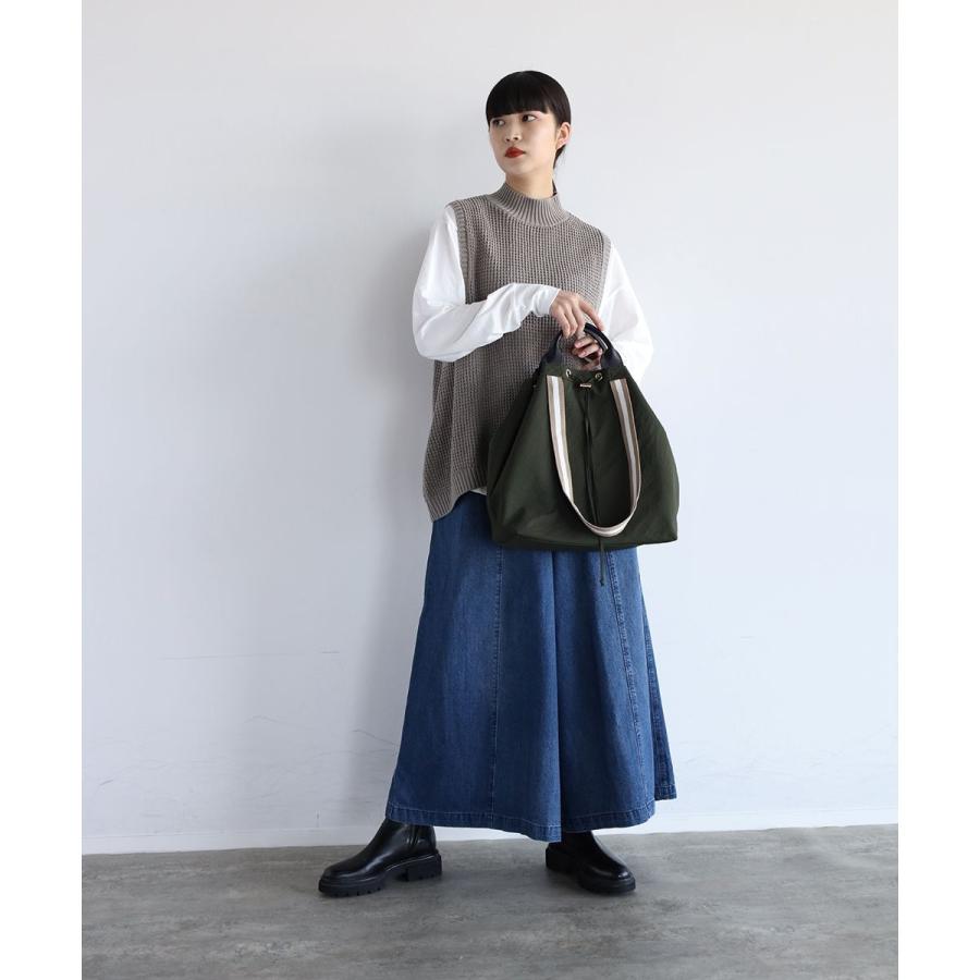 nouer WEBmall限定カラー ラインテープ2WAY巾着トートバッグ