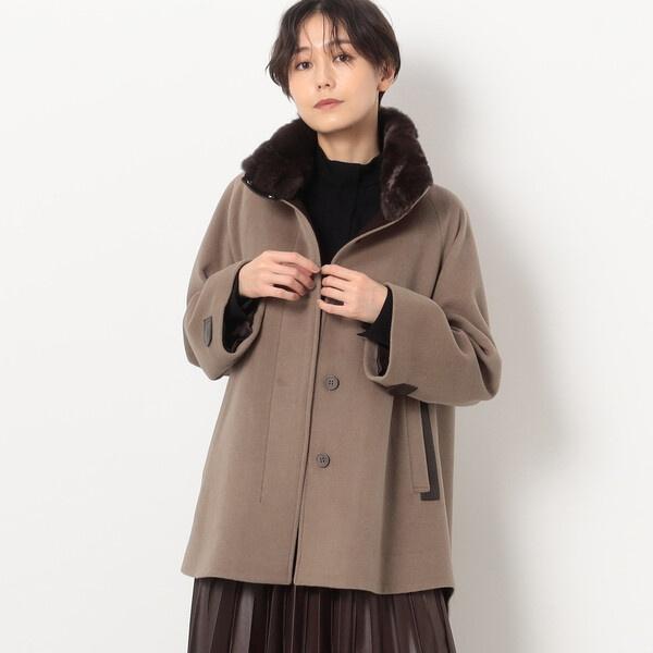 〔 TALLサイズ 〕 アンゴラウール Ａラインショートコートの画像