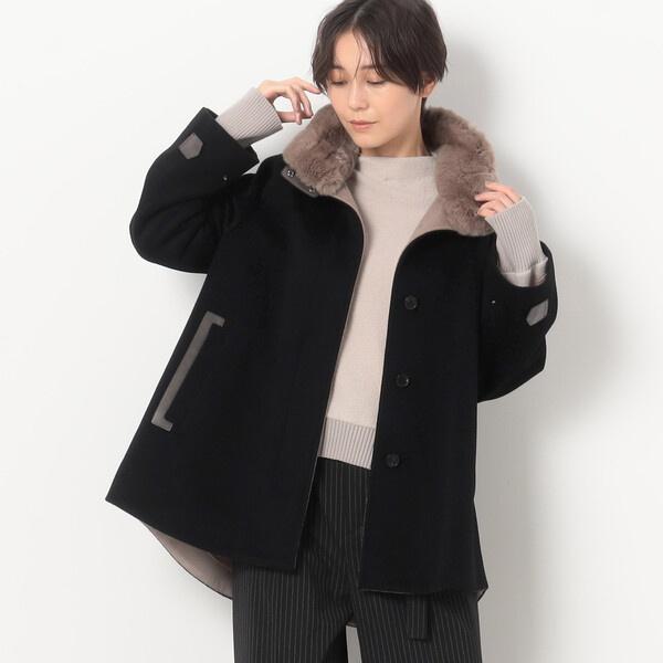 〔 TALLサイズ 〕 アンゴラウール Ａラインショートコートの画像