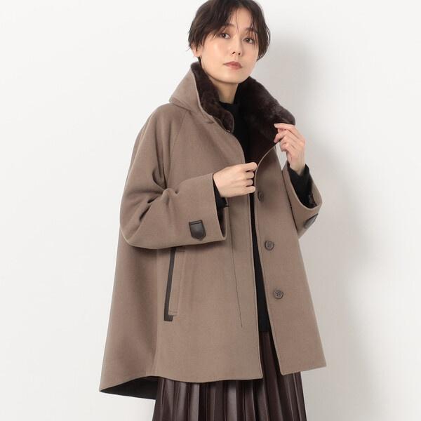 〔 TALLサイズ 〕 アンゴラウール Ａラインショートコートの画像