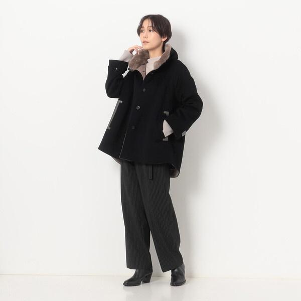 〔 TALLサイズ 〕 アンゴラウール Ａラインショートコートの画像