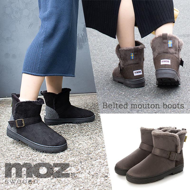 moz（モズ） 【24秋冬新作】〔新色追加〕moz ベルトデザイン ムートン