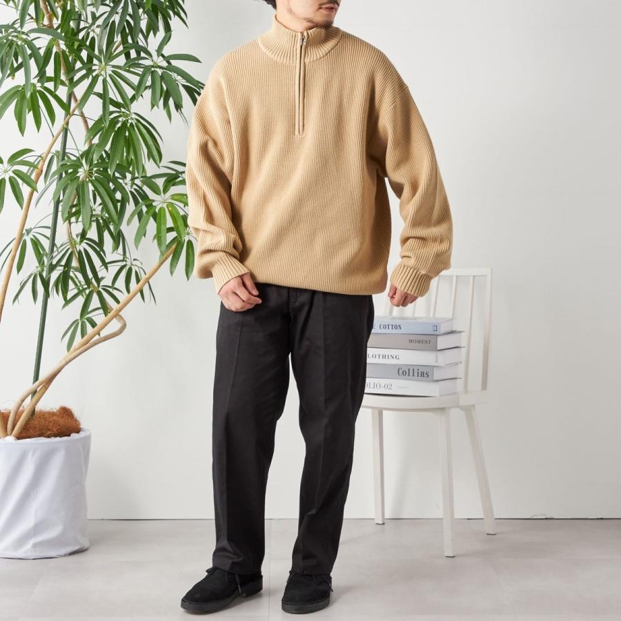 SHIPS any any: 〈手洗い可能〉ハーフジップ 畦編み ドライバーズ