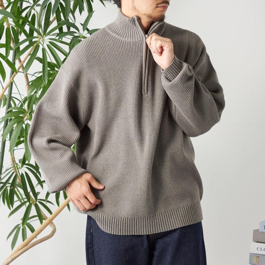 SHIPS any any: 〈手洗い可能〉ハーフジップ 畦編み ドライバーズ