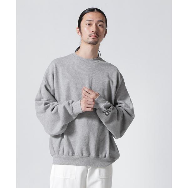 ハグオーワー✖️レミレリーフ　MERCIトレーナー（グレー） B'2nd（ビーセカンド） REMI RELIEF(レミレリーフ) 別注LW加工裏毛BIG