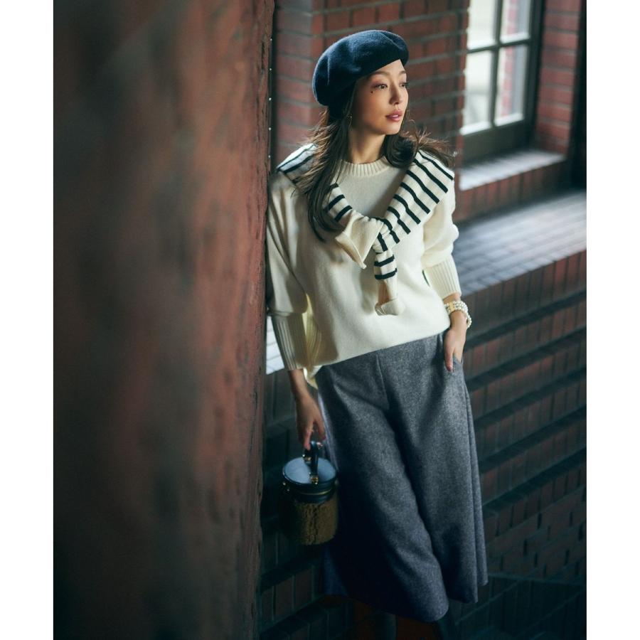 23区（ニジュウサンク） 【洗える】ピュアカシミヤ ボーダー ニット