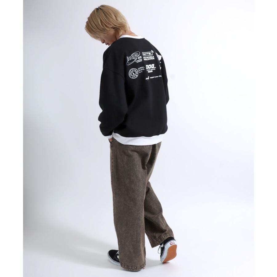 犬が世界を救うフォトプリント ＆ リンガーT スウェットトレーナー 裏