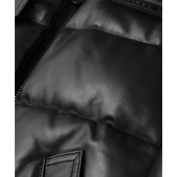 LEATHER DOWN BOMMER JACKET ／ レザー ダウン ボマー ジャケットの画像