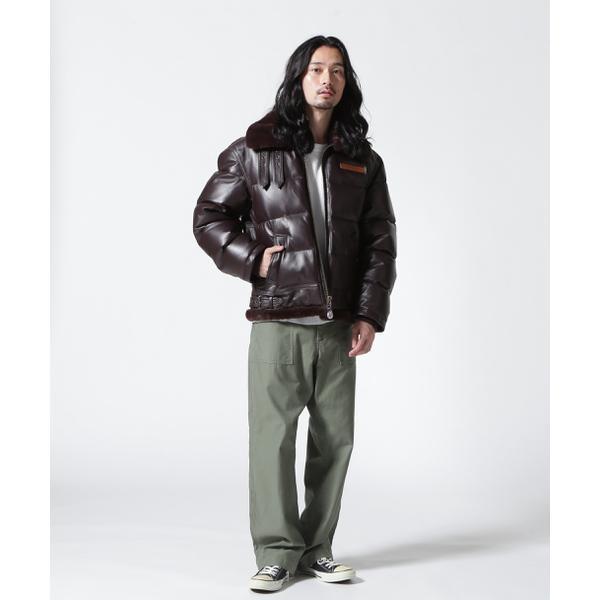 LEATHER DOWN BOMMER JACKET ／ レザー ダウン ボマー ジャケットの画像