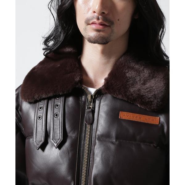 LEATHER DOWN BOMMER JACKET ／ レザー ダウン ボマー ジャケットの画像