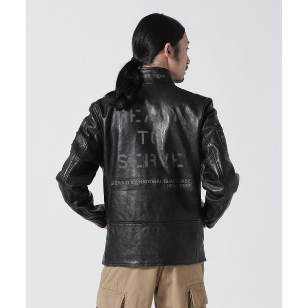 AGED LEATHER STAND ZIP RIDERS JACKET A.N.G.｜0101marui｜02