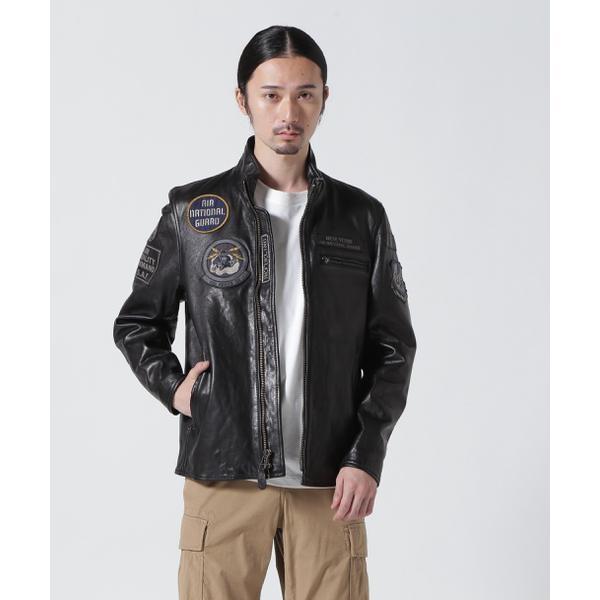 AGED LEATHER STAND ZIP RIDERS JACKET A.N.G.｜0101marui｜06