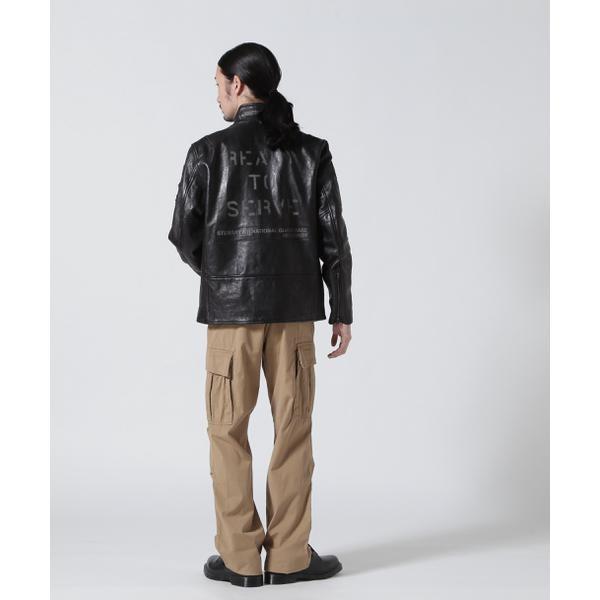 AGED LEATHER STAND ZIP RIDERS JACKET A.N.G.｜0101marui｜07
