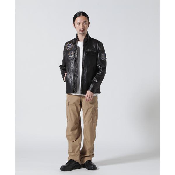 AGED LEATHER STAND ZIP RIDERS JACKET A.N.G.｜0101marui｜08