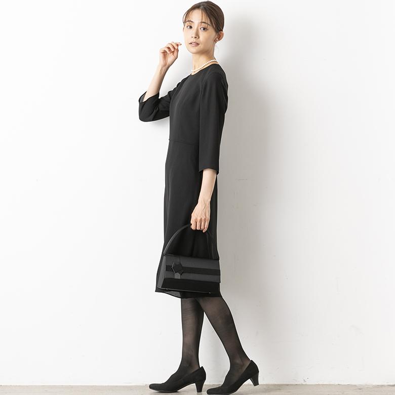 【喪服】ノーカラージャケット＆ワンピース/ブラックフォーマル/セレモニー/オールシーズン_19