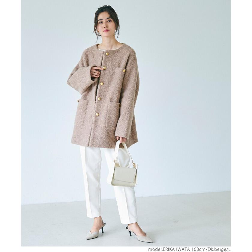 coca（コカ） ￥新色登場／ プードル金釦ノーカラーコート 全4色