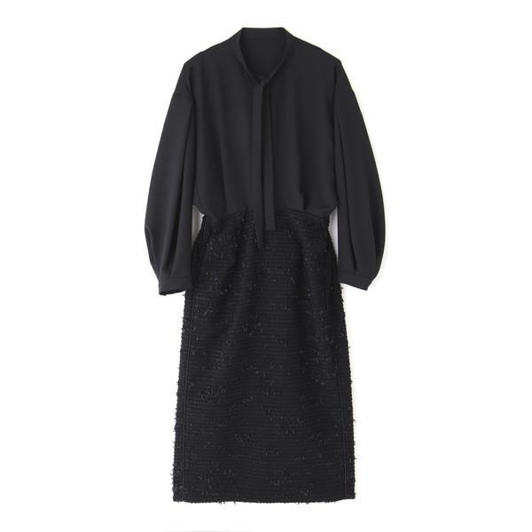 ○★新品 未使用 AMACA 定番ツィードワンピース オフホワイト ○☆新品 未使用 AMACA 定番ツィードワンピース オフホワイト