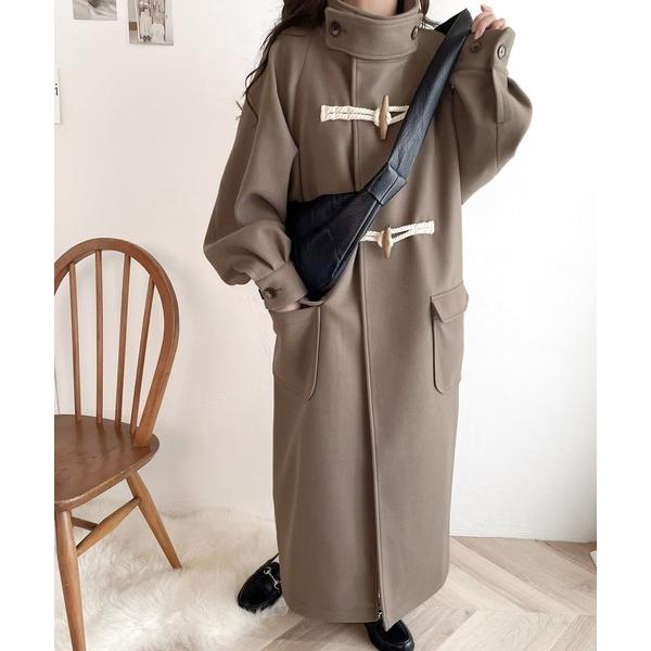 360度お洒落見え。ボリュームスリーブ トグルボタンロングダッフル