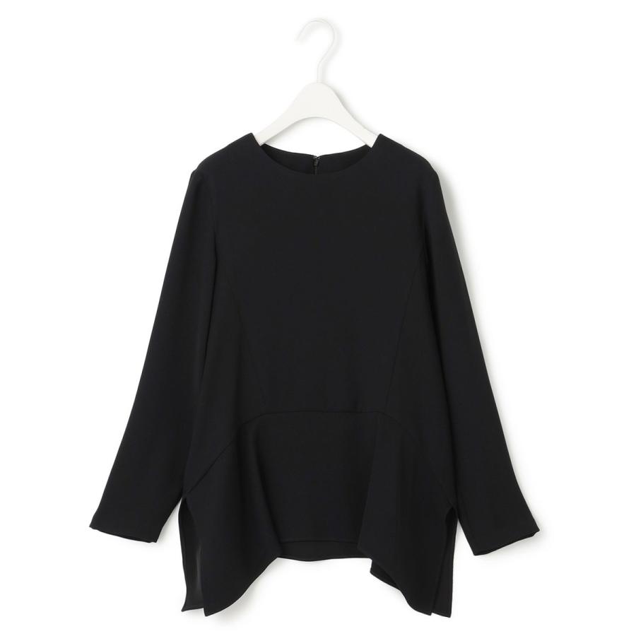 【洗える】 ライトダブルクロス ペプラムブラウス　ICB M ブラック　新品 ICB 【洗える】ライトダブルクロス ペプラムブラウス : マルイ(丸井