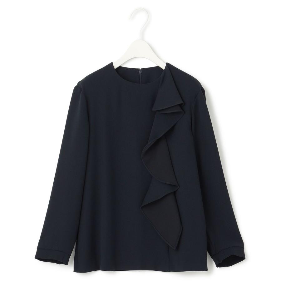 【新品】ICB Mサイズ【洗える】ライトダブルクロス フリルデザインブラウス ICB 【洗える】ライトダブルクロス フリルデザインブラウス