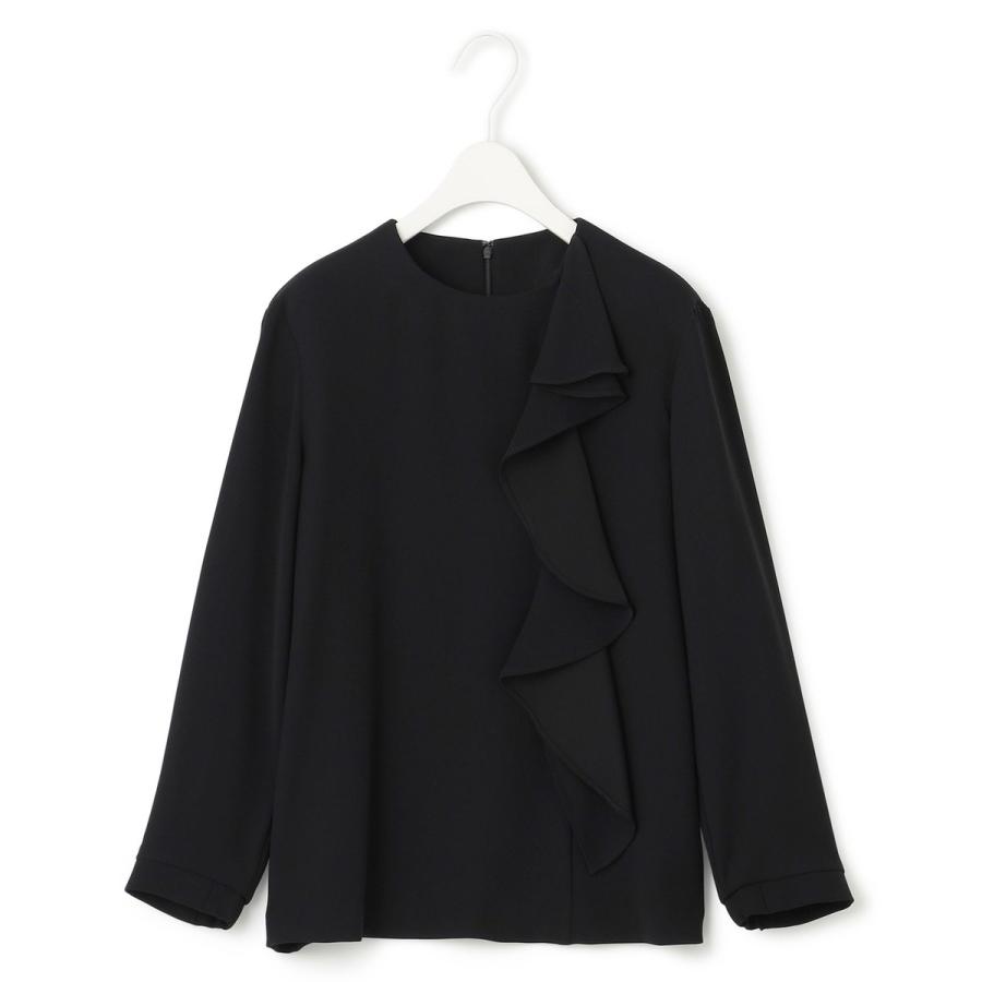 【新品】ICB Mサイズ【洗える】ライトダブルクロス フリルデザインブラウス ICB 【洗える】ライトダブルクロス フリルデザインブラウス