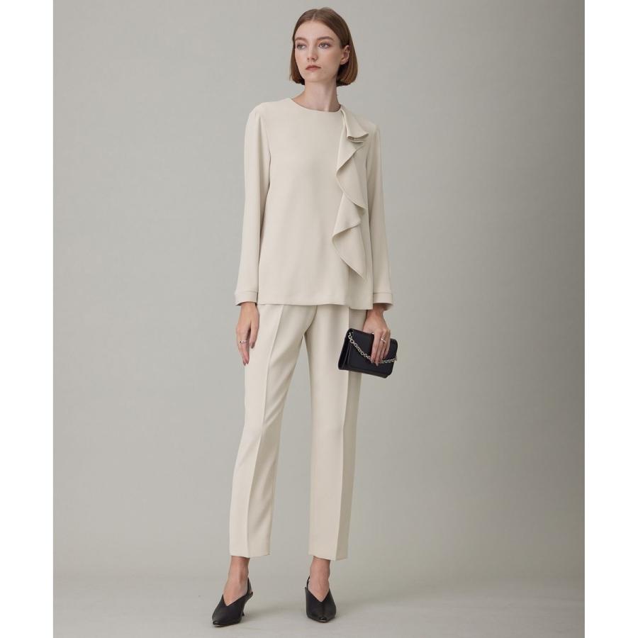 【新品】ICB Mサイズ【洗える】ライトダブルクロス フリルデザインブラウス ICB 【洗える】ライトダブルクロス フリルデザインブラウス