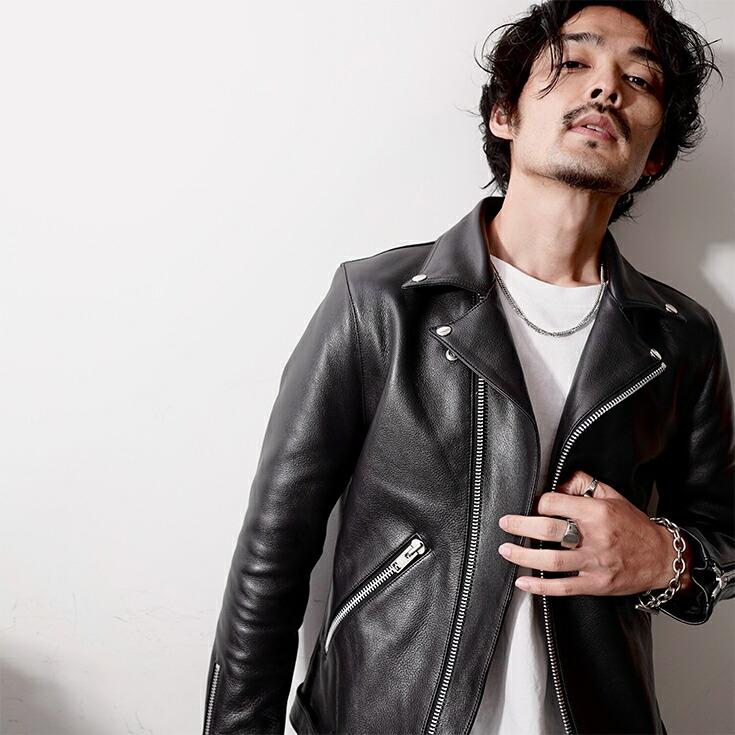 VALLET 本革 ダブルライダースジャケット メンズ ヴァレット VALLET02ANの画像
