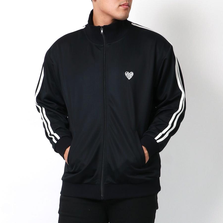 希少♡アディダス　オリジナルス　トラックジャケット　 ハート総柄　刺繍　　M さりげないハート刺繍】 大きいサイズ トラックジャケット ジャージ上