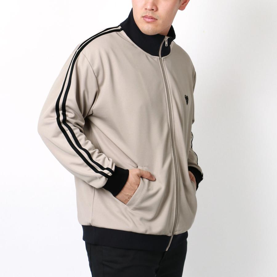 ennerre 刺繍　長袖　ジャージ　トラック　ジャケット　大きいサイズ さりげないハート刺繍】 大きいサイズ トラックジャケット ジャージ上