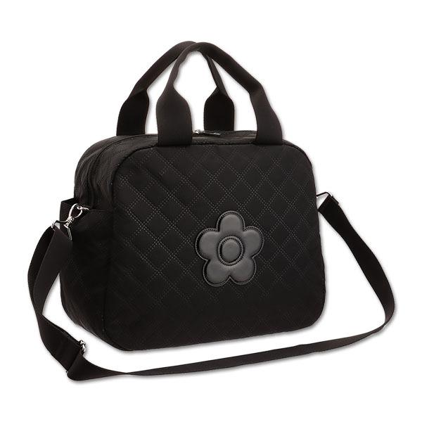 美品 マリークワント ピンソニックキルトデイジー ライトボストンバッグ ブラック MARY QUANT（マリークヮント） ピンソニックキルトデイジー ライト