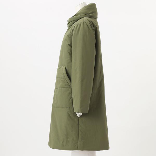 大きいサイズレディース】ビッグファスナー中綿ロングデザインコート