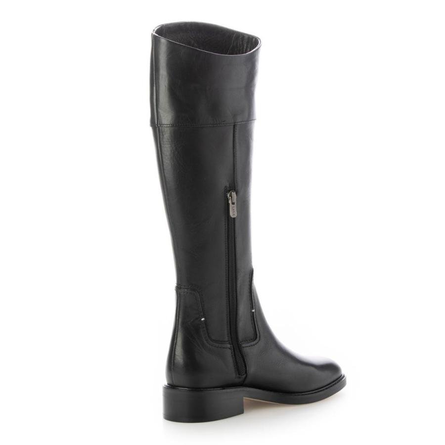 未使用/24.0 サヤ SAYA ロングブーツ ハーフジップ ローヒール レザー サヤ SAYA 厚底本革ハーフブーツ （ブラック） -【公式】ラボ・キゴシ