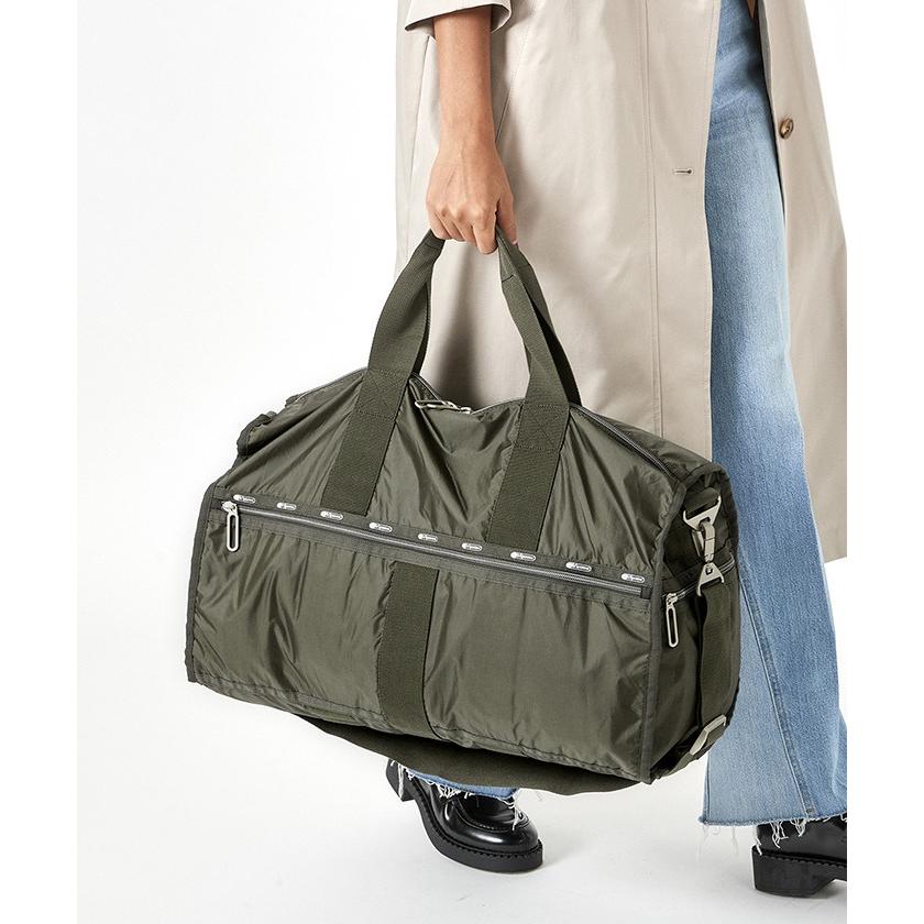 新品 レスポートサック ダークグリーン 無地 ボストンバッグ ポーチ付き LeSportsac (レスポートサック)ボストンバッグ 2291C378