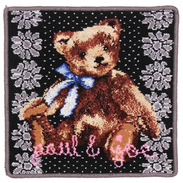 アンティーク シルクハンカチ 蝶と花のエンブロイダリー 薔薇 芍薬 米国フランス PAUL & JOE ACCESSOIRES（ポールアンドジョーアクセソワ） 【約25×25cm