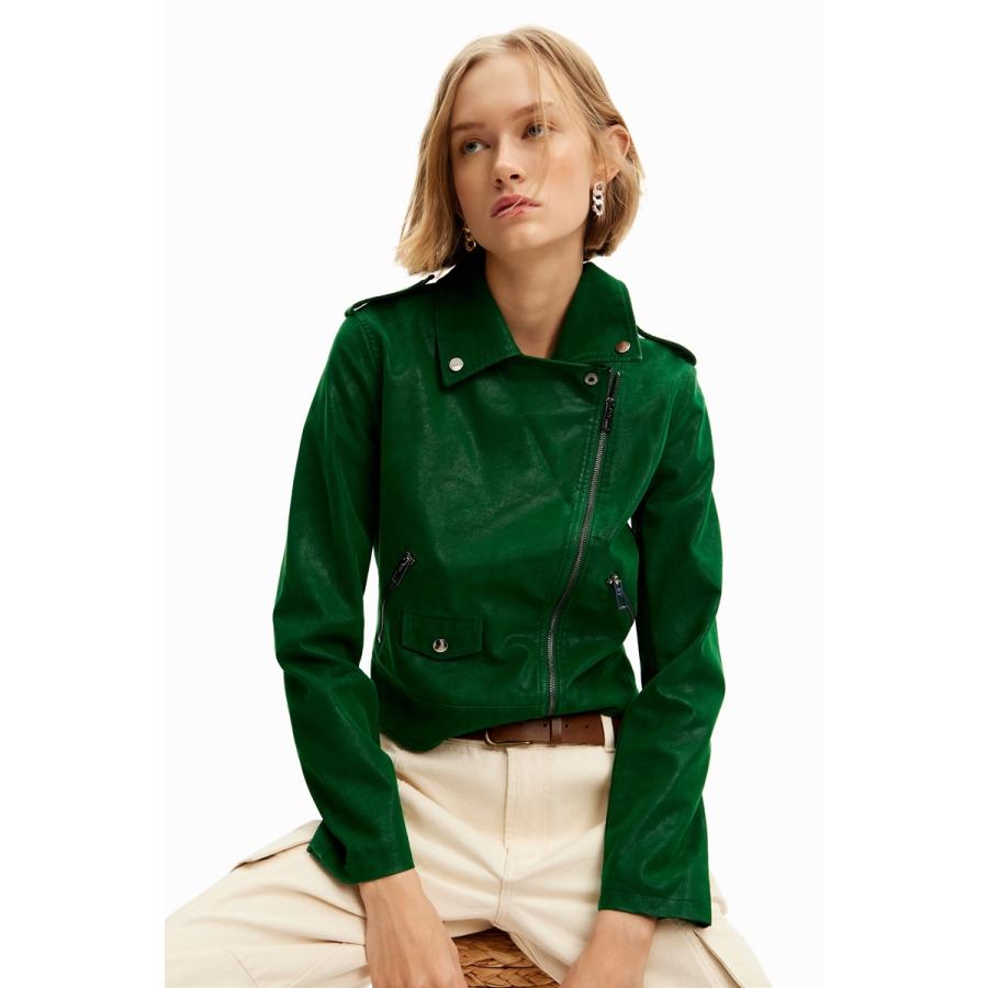 77circa◇ダブルライダースジャケット/L/ナイロン/ブラック/cc21aw-44