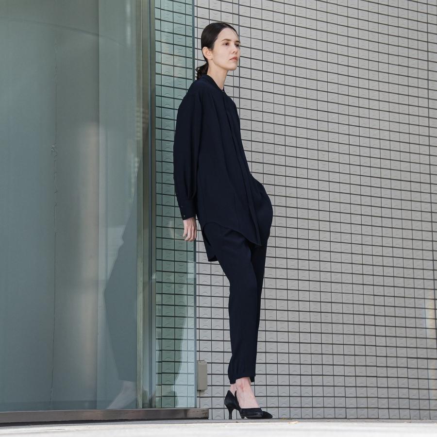 ラエフ（la．f．．．）/ダブルクロス2WAYロングシャツブラウス≪洗濯機で洗える/セットアップ対応≫ la.f（ラ・エフ） ダブルクロス2WAYロングシャツブラウス≪洗濯機で