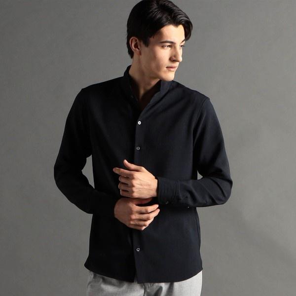 ムッシュニコル（MONSIEUR NICOLE）/リネンライクブロード スタンドカラーシャツ MONSIEUR NICOLE（ムッシュニコル） リネンライクブロード スタンド