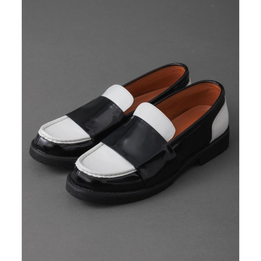 ADAM ET ROPE' ガラスレザー フルサドル ローファー / バイカラー