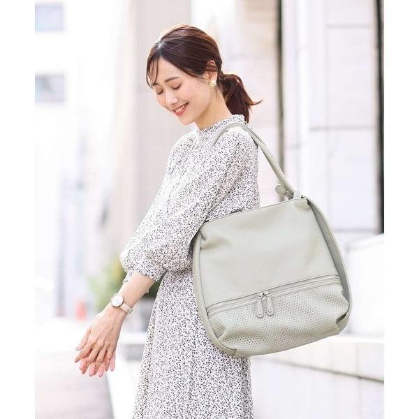 MK MICHEL KLEIN BAG [2WAY/A4サイズ対応]パンチングデザイン変形 