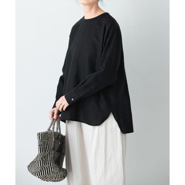 かぐれ　リネンクルーネックプルオーバー　美品 新品タグ付◇ オフ かぐれ リネンクルーネックプルオーバー