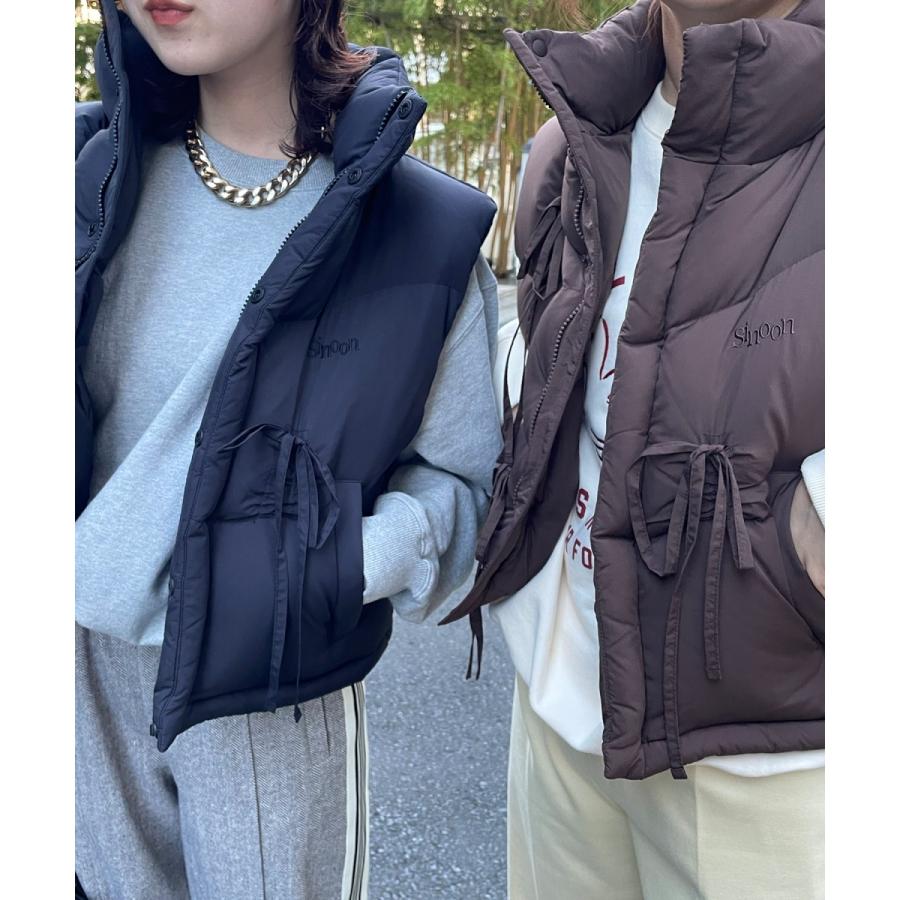 【極美品✨】Sinoon リボンディテールダウンベスト　韓国ファッション VIS 【韓国人気ブランド/sinoon】リボンディテールダウンベスト