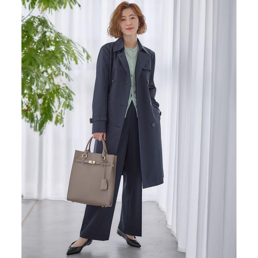 新品タグ付き ✨現行タグ23区 エステルギャバジン ロング トレンチコート 23区（ニジュウサンク） コットンポリエステルギャバジン ロング